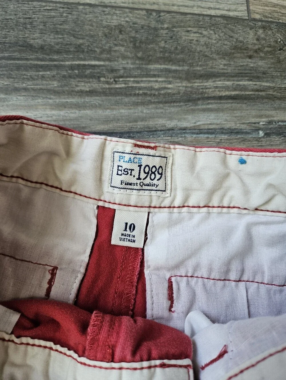 Kids Flat Front Shorts in Red